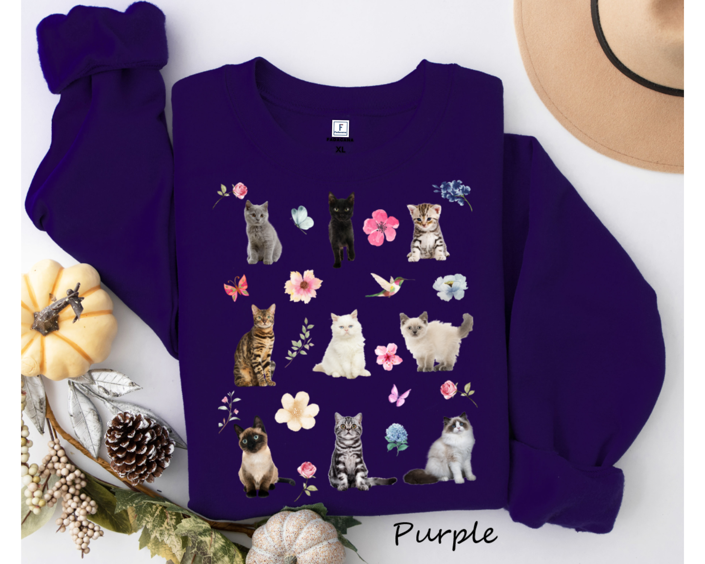 Cat And Flower Sweatshirt