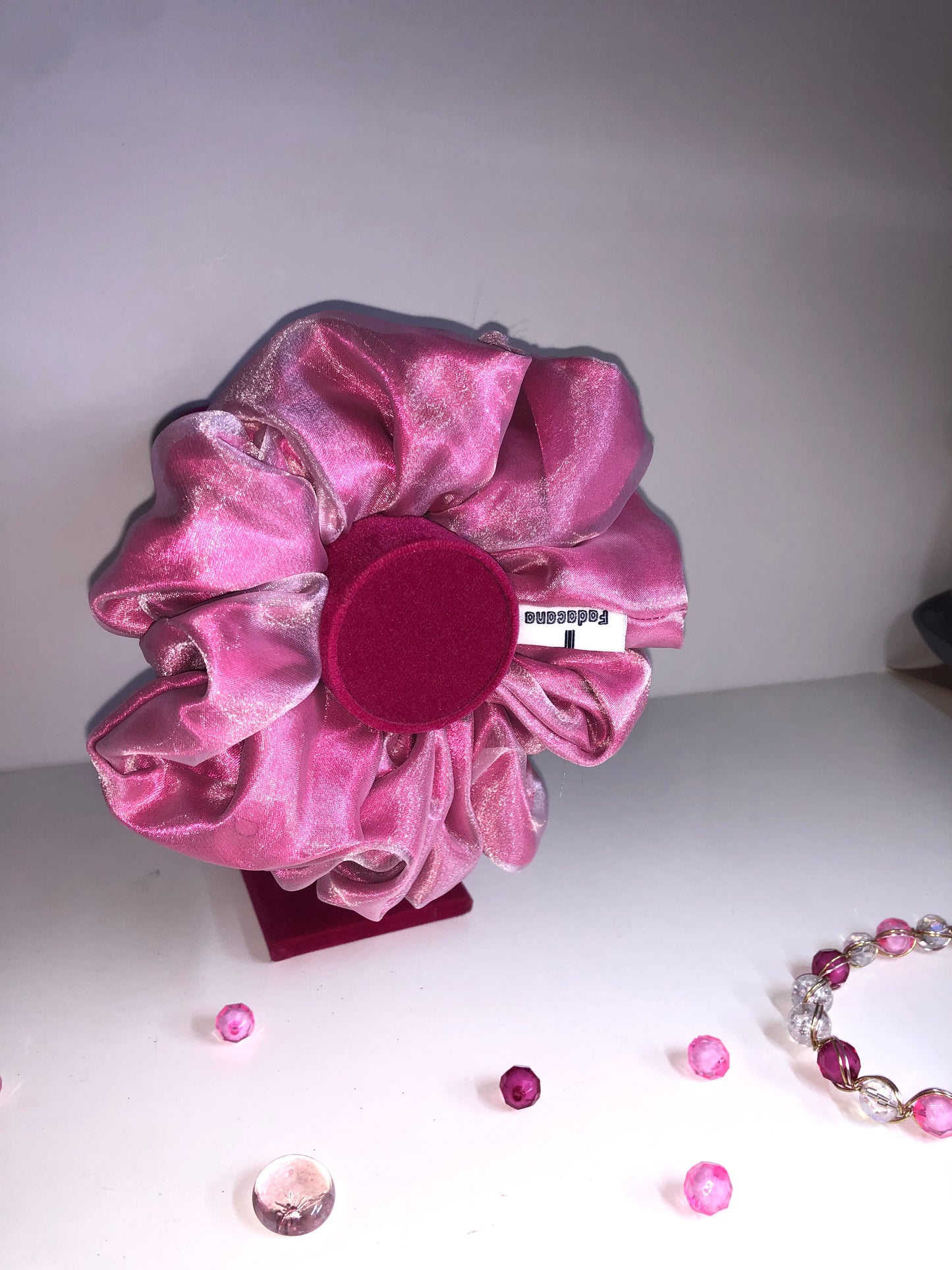 Oversized Silk Satin Scrunchie - Bliss Magenta