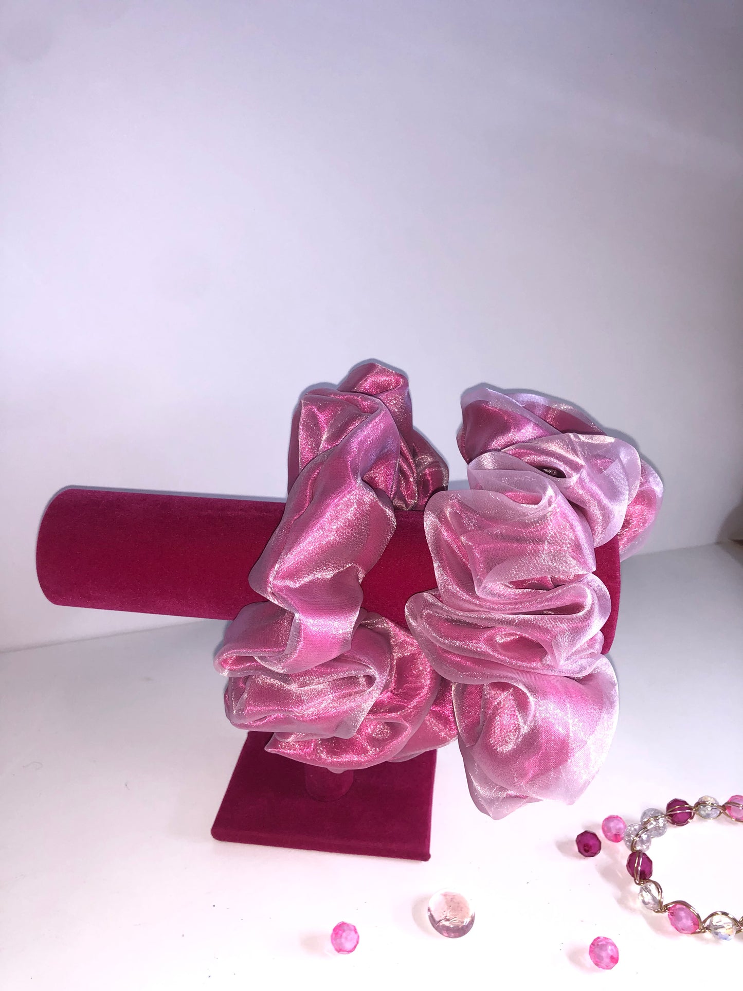 Oversized Silk Satin Scrunchie - Bliss Magenta