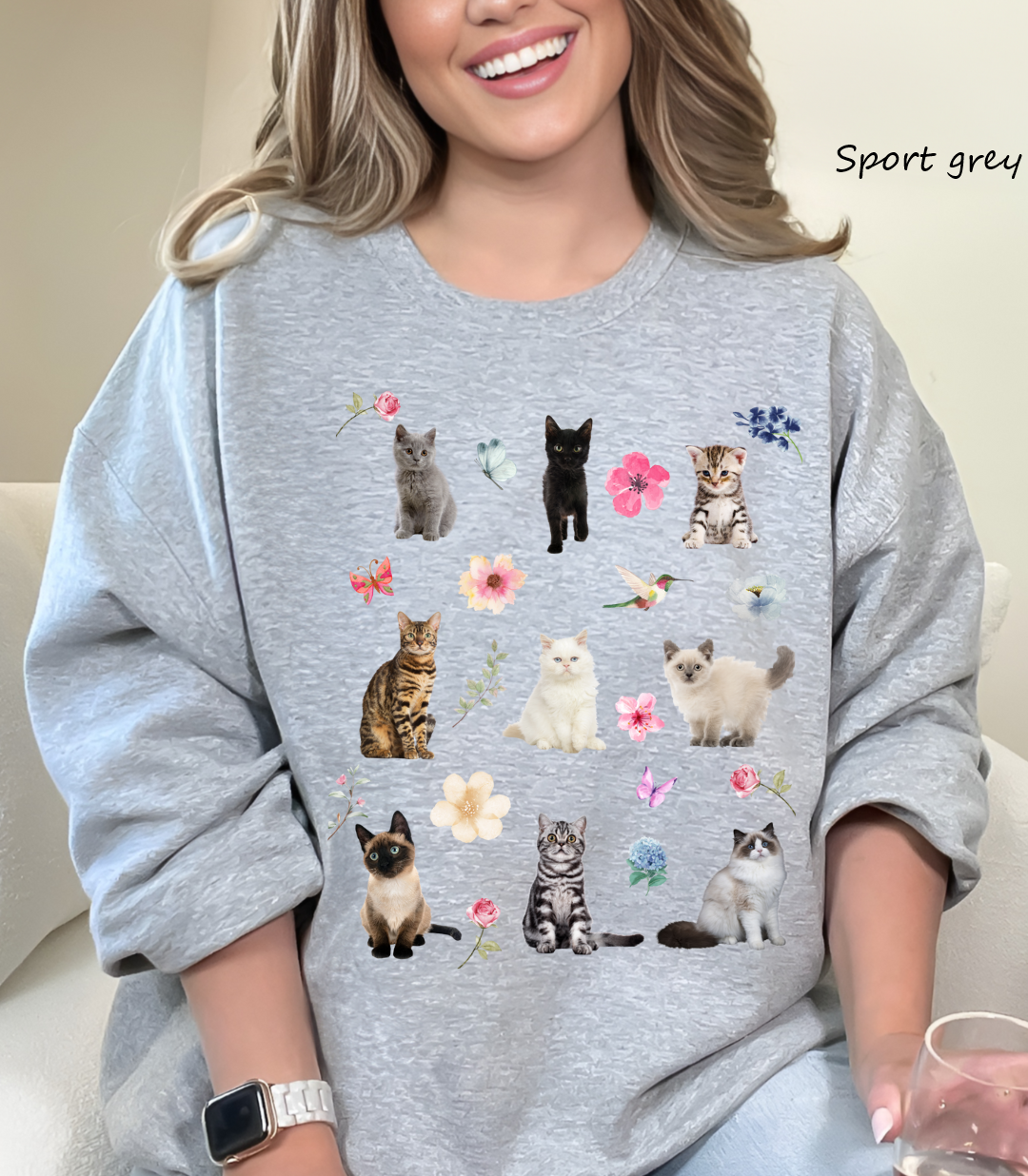 Cat And Flower Sweatshirt