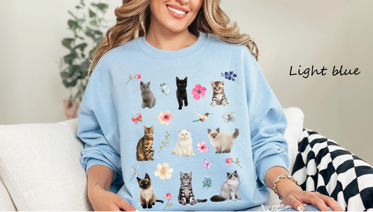 Cat And Flower Sweatshirt