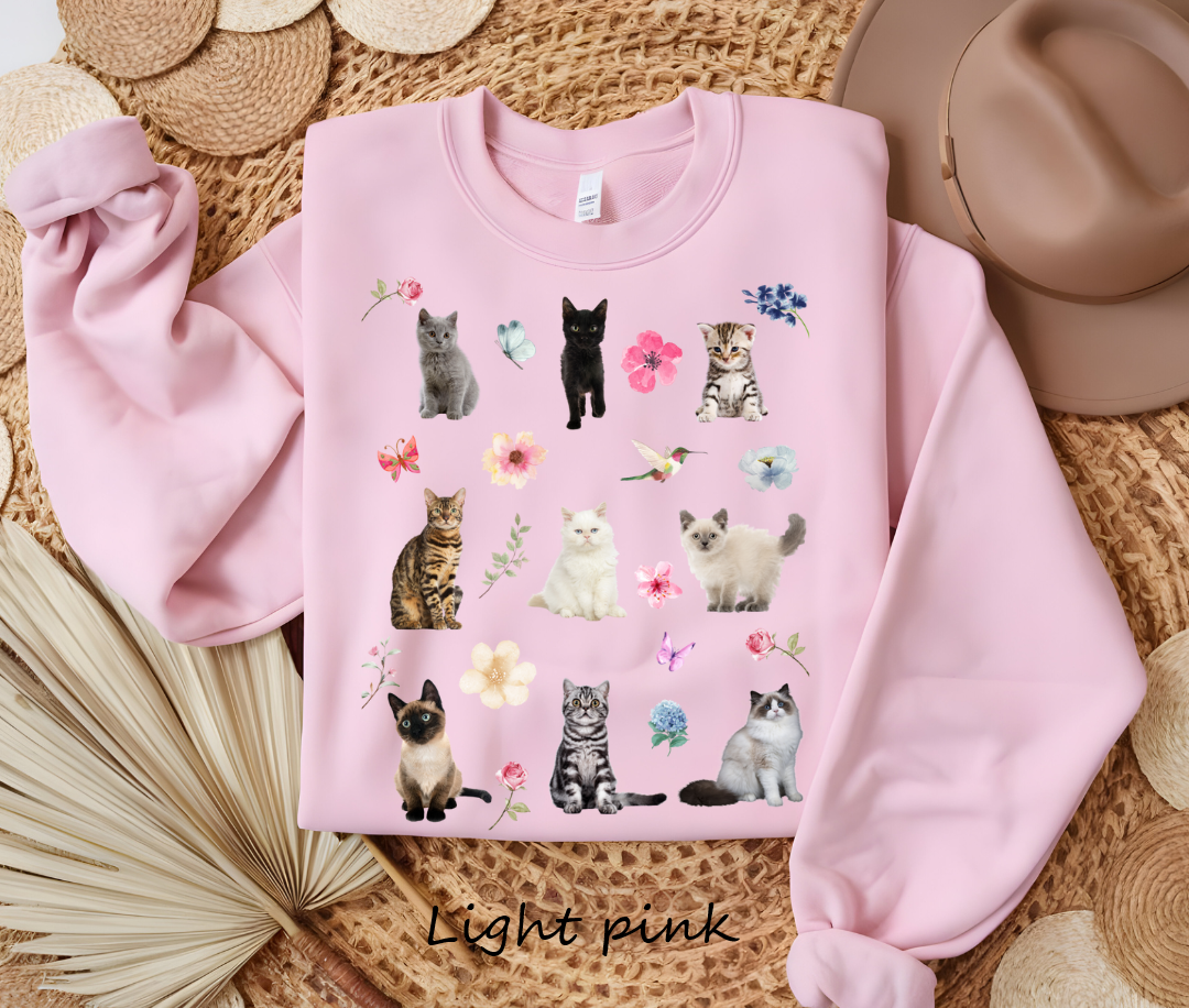 Cat And Flower Sweatshirt