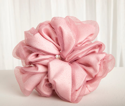 Oversized Silk Satin Scrunchie - Pink Galaxy