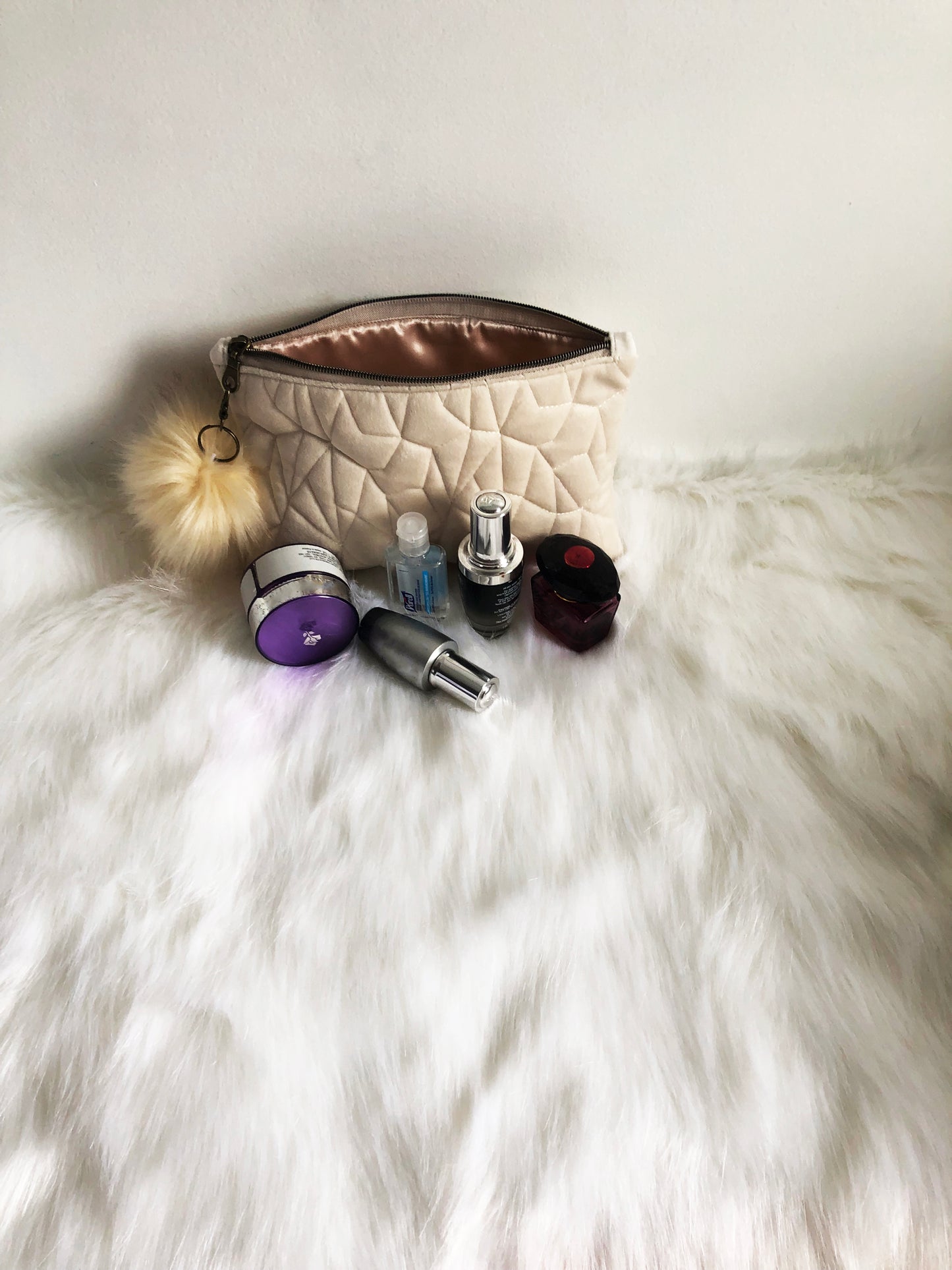 Cream Cosmetic Bag