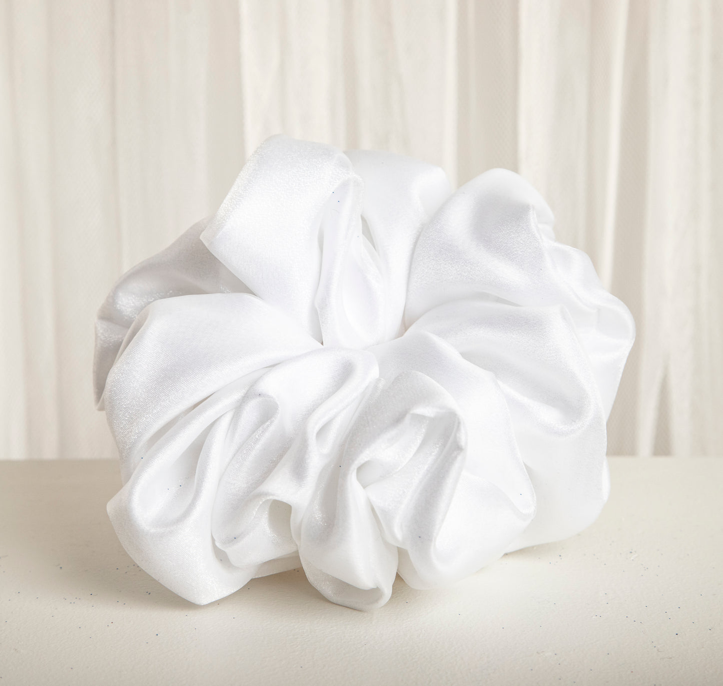 White Oversized Bridal Scrunchie